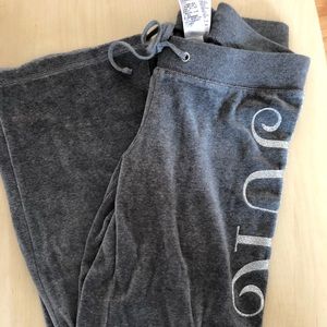 Gray Juicy Couture Bootcut Velvet Track Pants